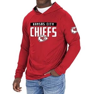 NFL Team Apparel Kansas City Chiefs Red Hooded Long Sleeve Athletic Shirt XL